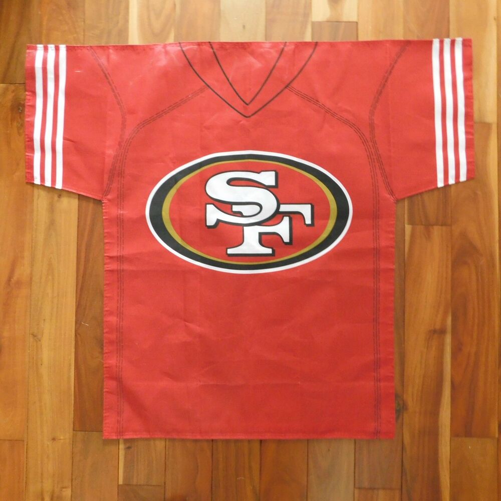 San Francisco Flag 49ers Double-Sided Vintage 90s Garden 34x30 Jersey-Shape RARE